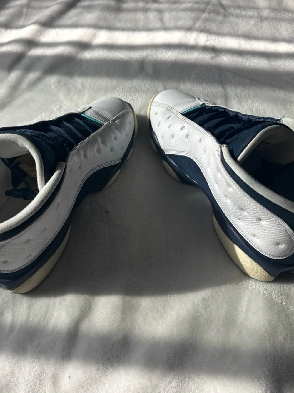 Jordan 13 retro low Men’s Sneakers - White / Navy with Teal Accents